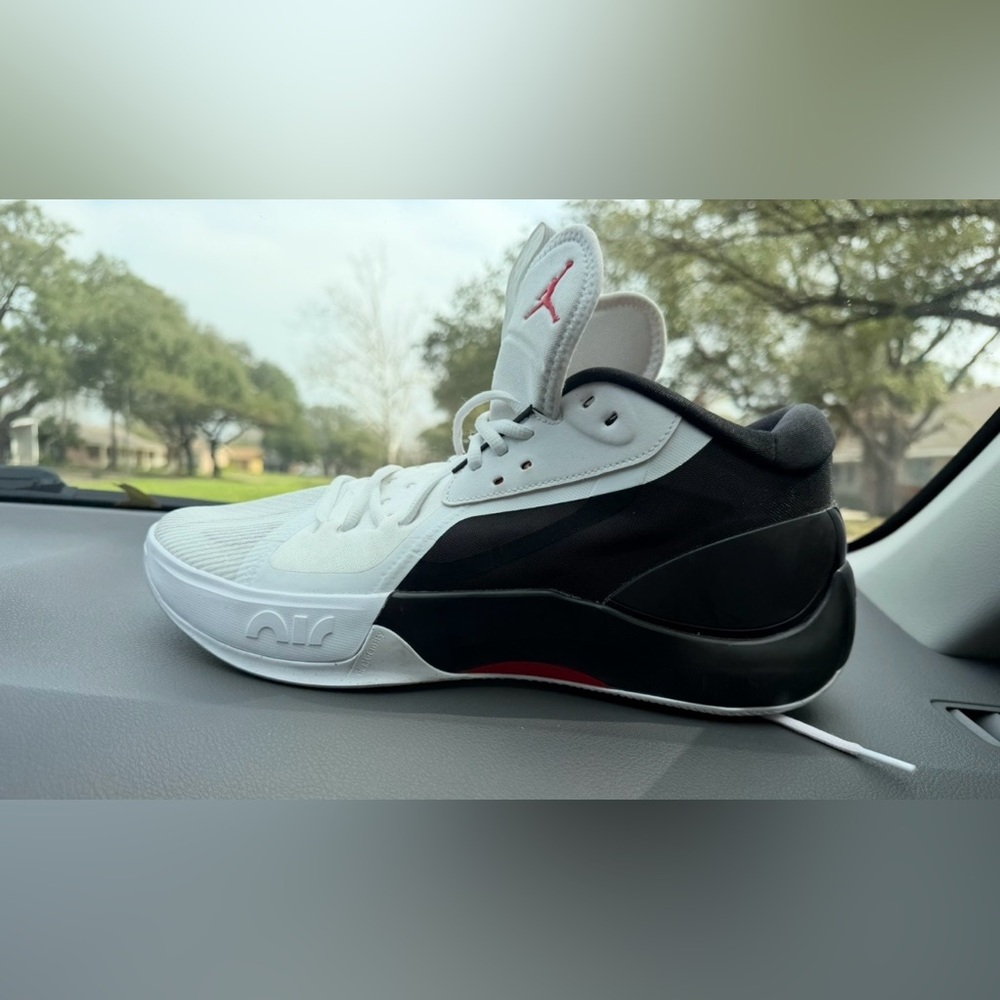 Jordan Men's White and Black Athletic Sneakers